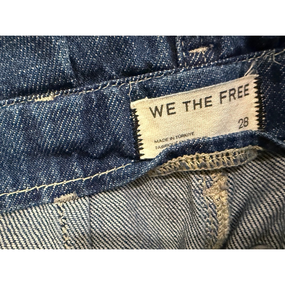 We The Free Free People Wide Leg Pleated Jean Blue Medium Wash High Rise Size 28 - Picture 7 of 7